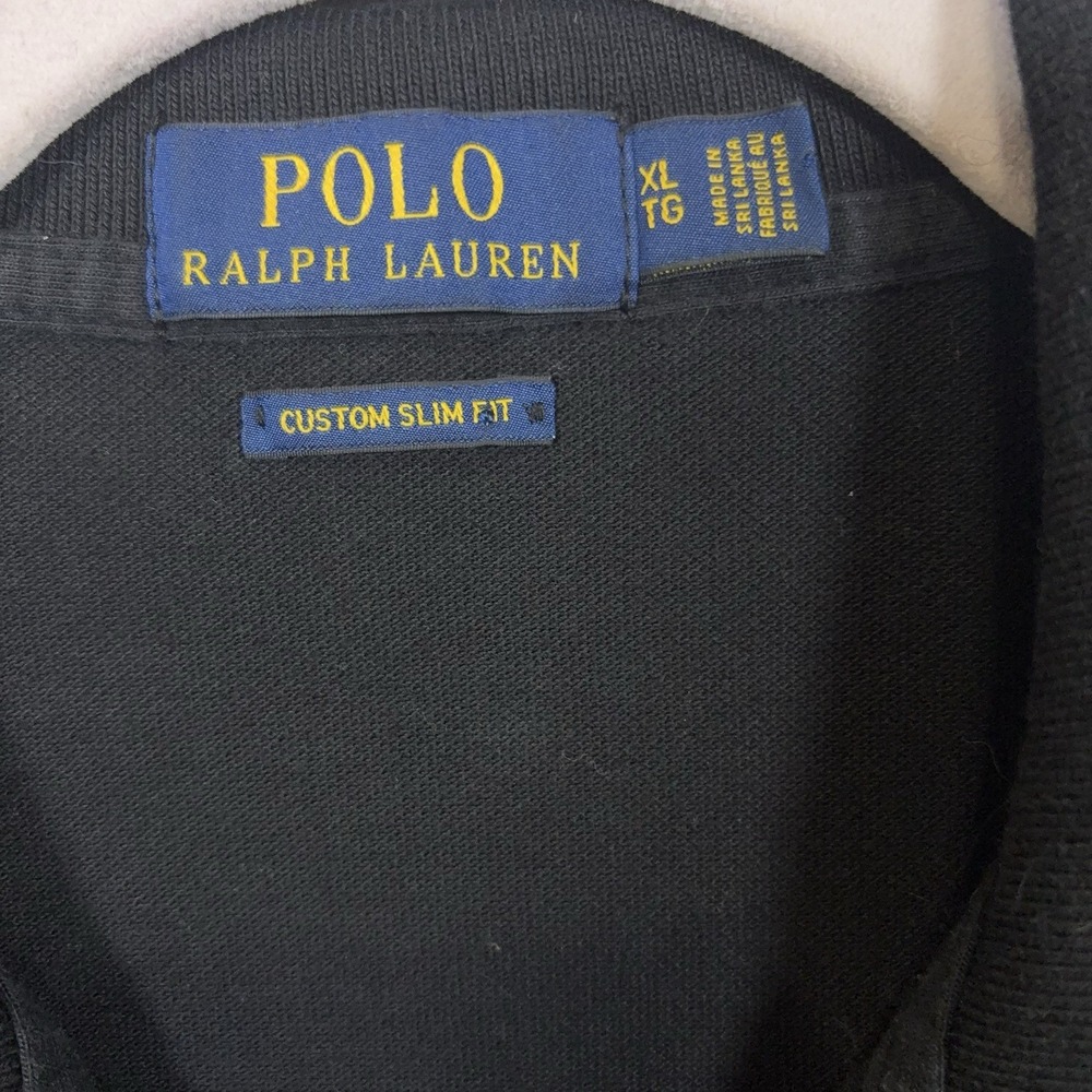 Polo Ralph Lauren Big Pony Polo Shirt Mens XL Black Crest Logo Slim Fit - Picture 4 of 8